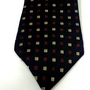 TOMMY HILFIGER Mens Necktie TIE Navy Blue Red Yell